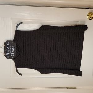 AGB Mock Neck Sleeveless Top XL Black